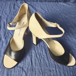 Marc Jacobs'90s 2 toned heels with ankle strap 7.5 leather made in Italy